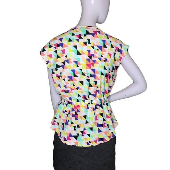 Attention Women Top Slit Sleeve Multicolor Size S Elastic Waist - Picture 4 of 9